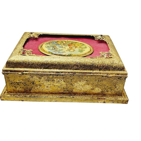 Antique Gilt Metal Decorative Box (A5039) - Picture 4 of 9
